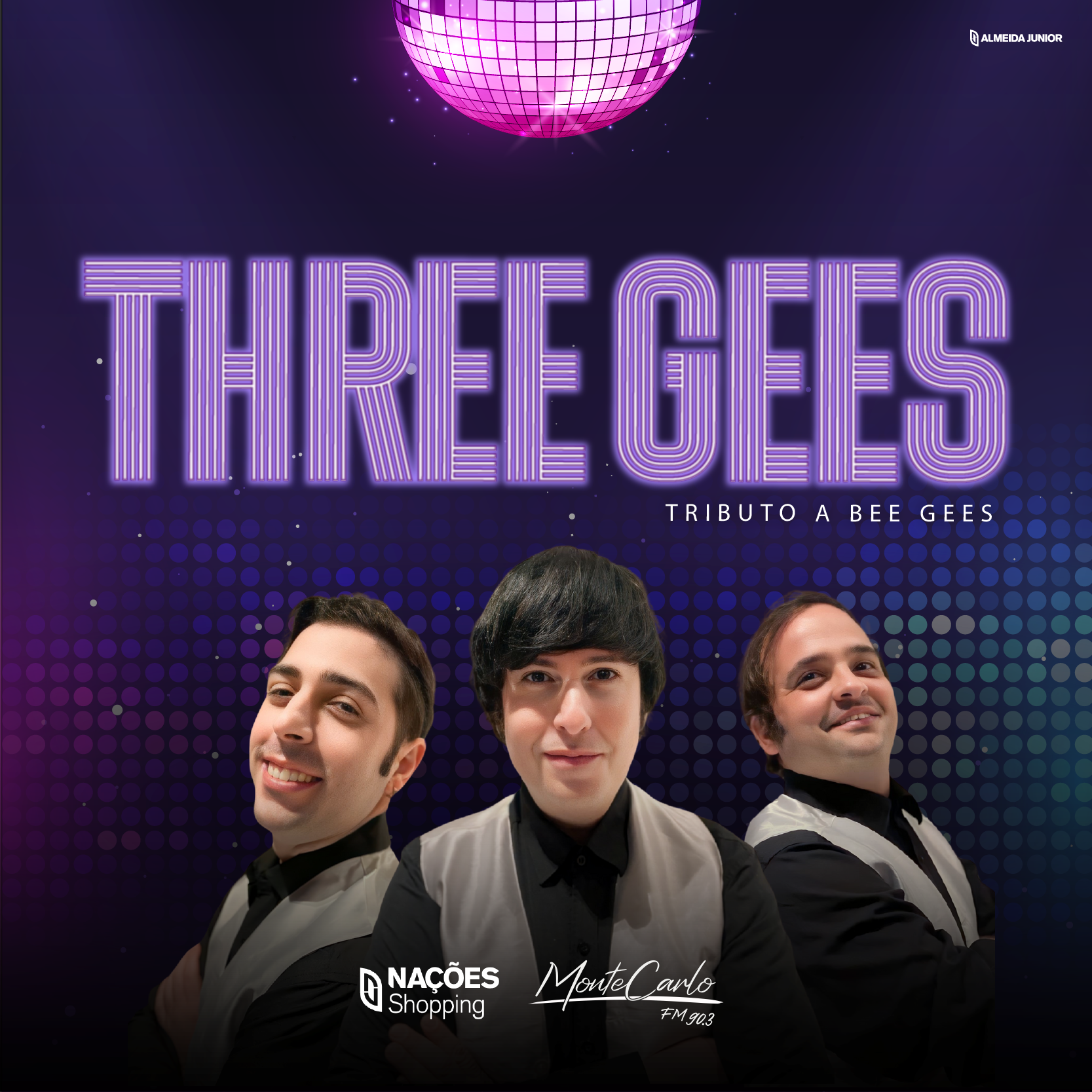 Tributo aos Bee Gees: Banda Argentina Three Gees no Nações Shopping