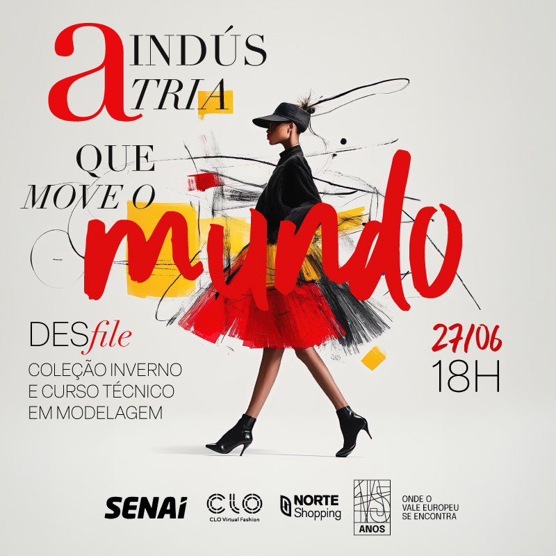Desfile de moda Senai no Norte Shopping: tendências de inverno 2026 e inovação 3D
