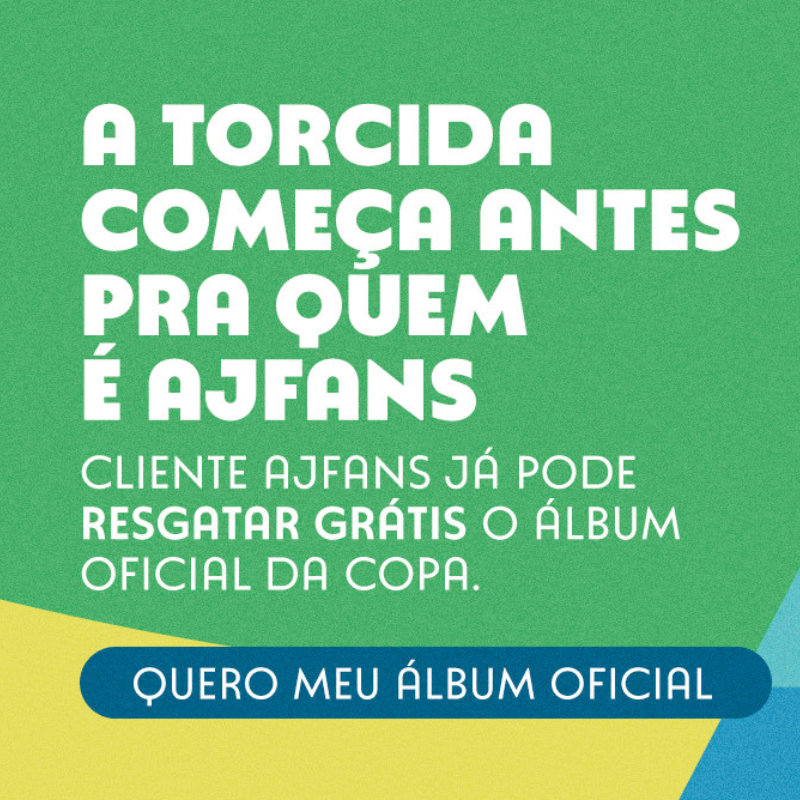 Clientes AJ Fans podem resgatar gratuitamente o Álbum Oficial da Copa