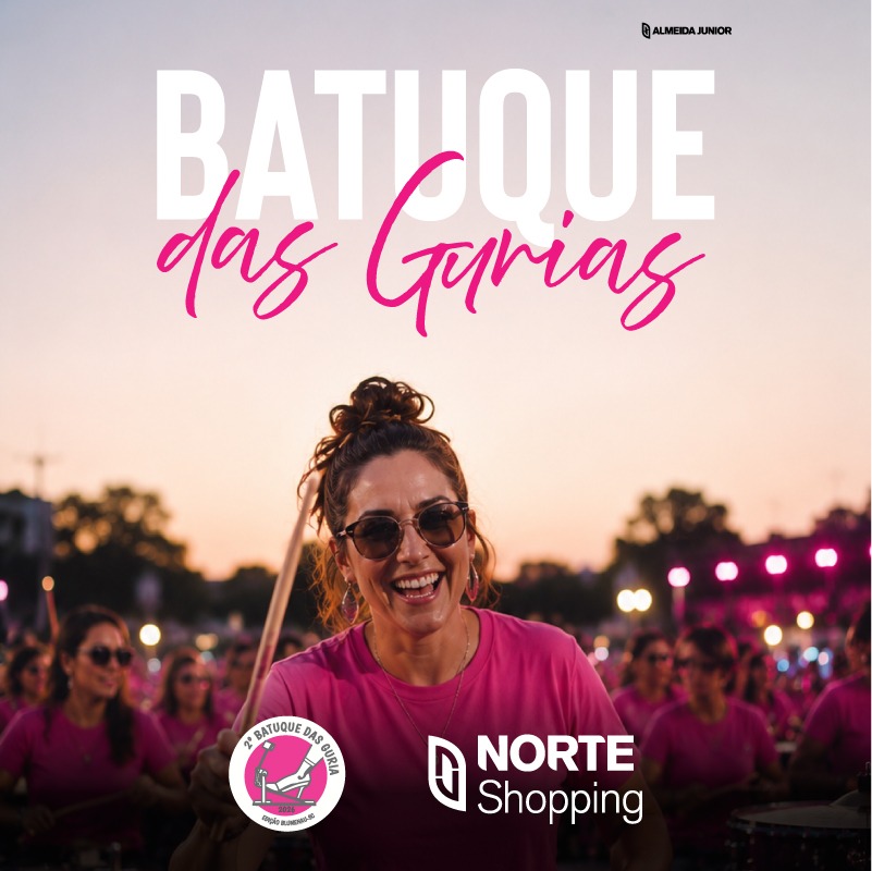 2º Batuque das Gurias no Norte Shopping: encontro de mulheres bateristas em Blumenau