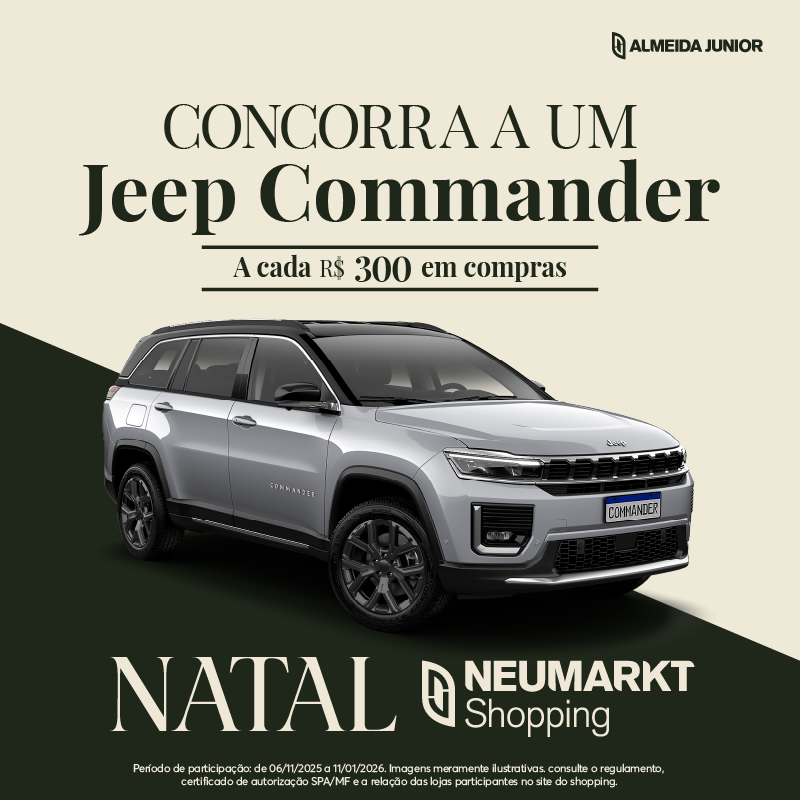 Natal 2025 do Neumarkt Shopping sorteará um Jeep Commander