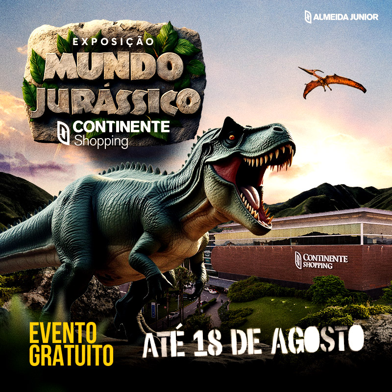 Continente Shopping recebe Exposição com Dinossauros Gigantes