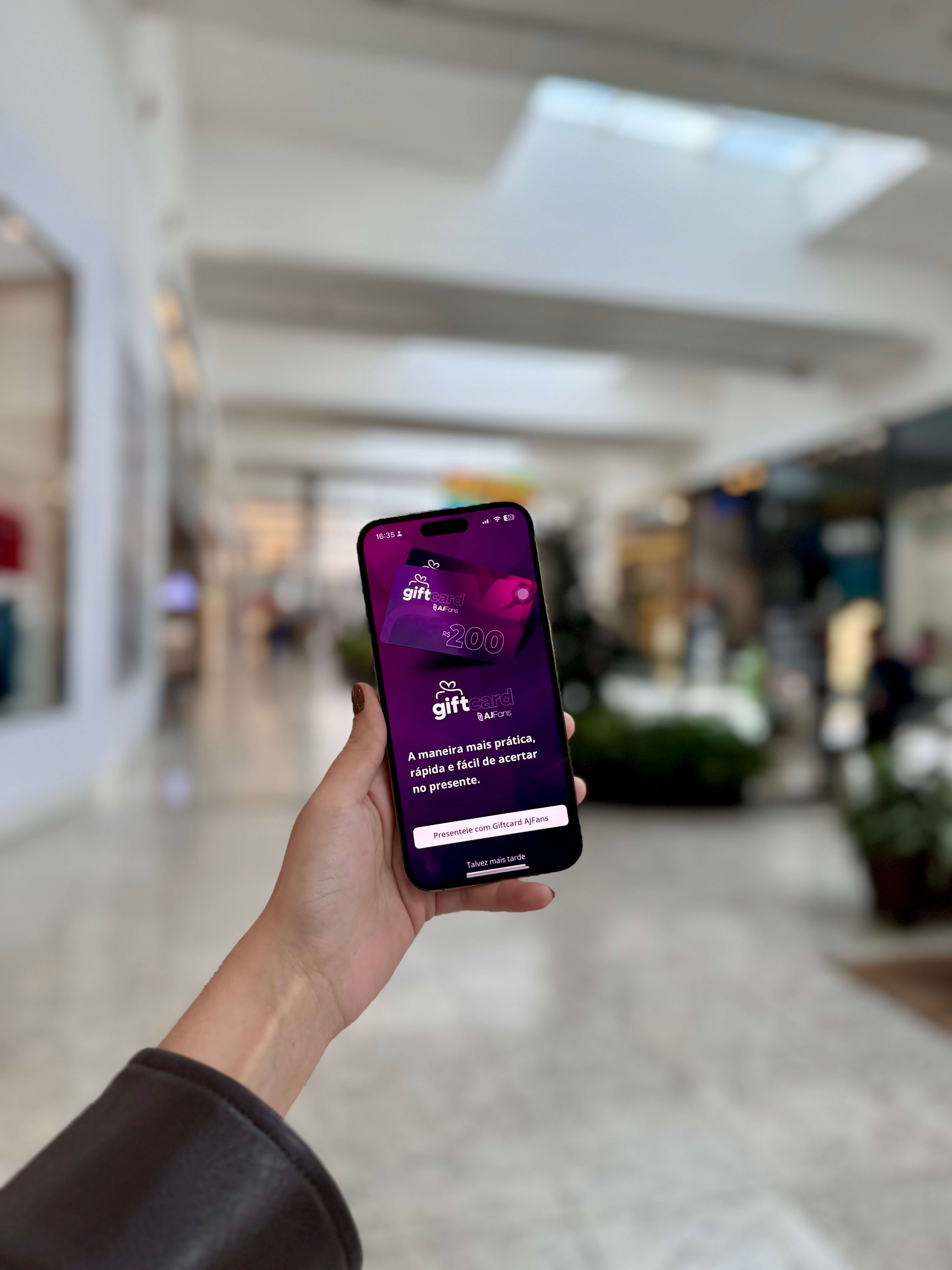 Gift card digital pelo AJFans: presenteie e receba cashback