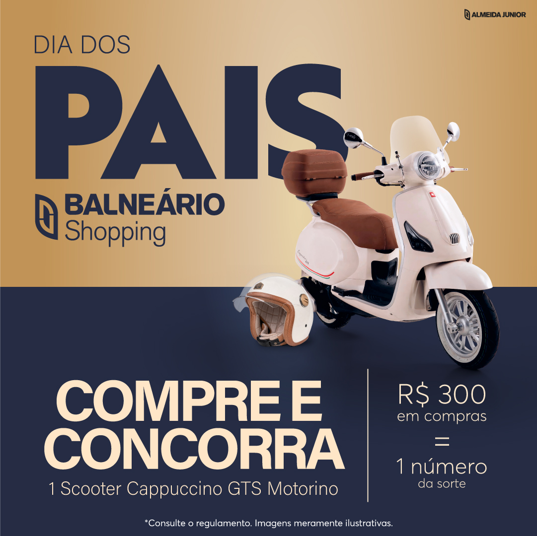 Dia dos Pais ganha charme italiano com sorteio de scooters Motorino pela Almeida Junior