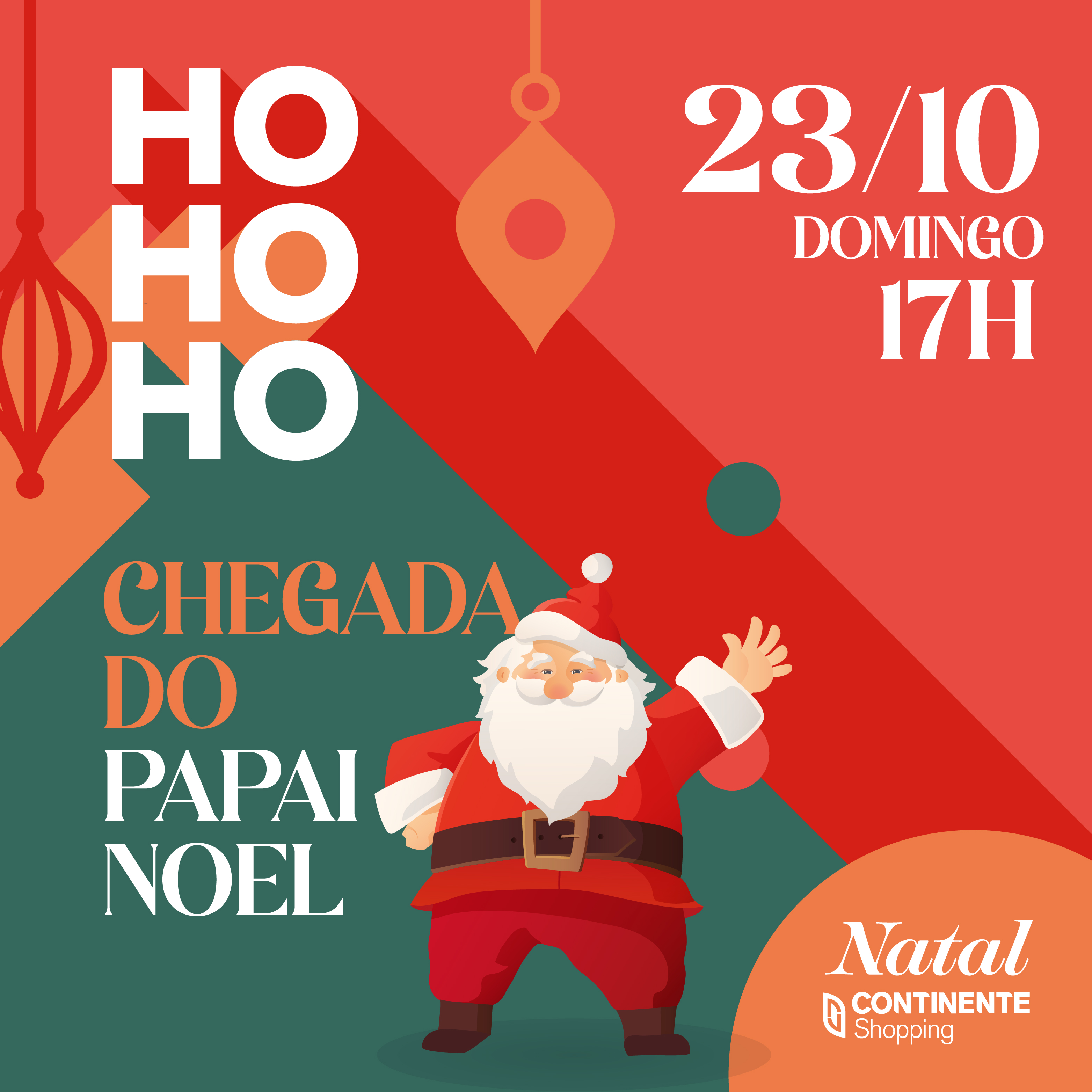 O clima natalino chega ao Continente Shopping neste domingo