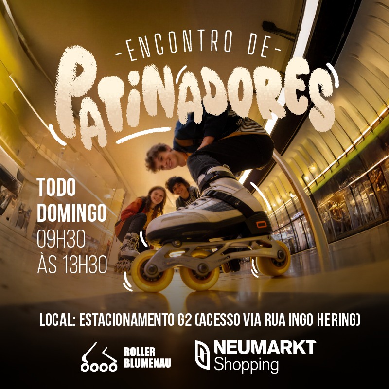Encontro gratuito de patins no Neumarkt Shopping convida a comunidade para se movimenta