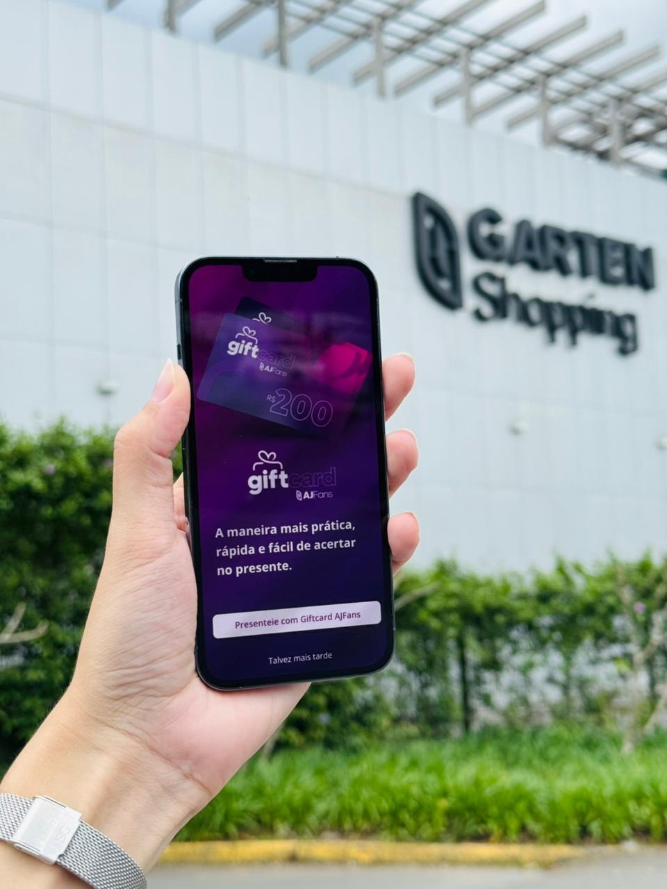 Garten Shopping lança projeto inédito de gift card digital por meio de aplicativo dos shoppings, o AJFans