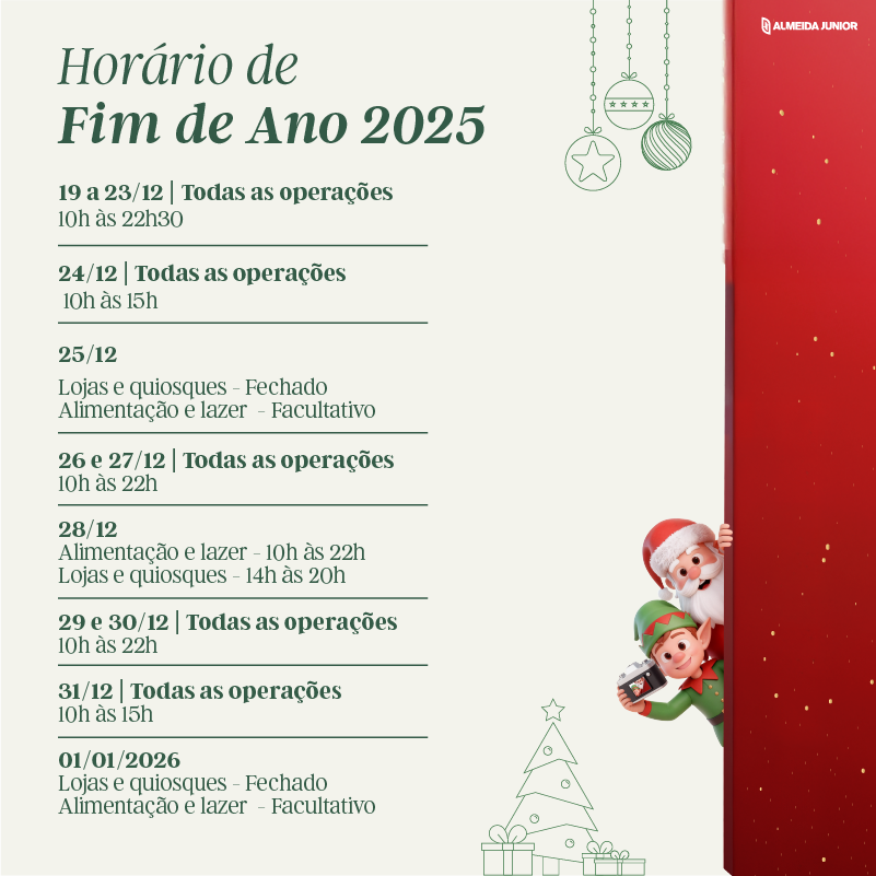 Horário de Fim de Ano 2025
