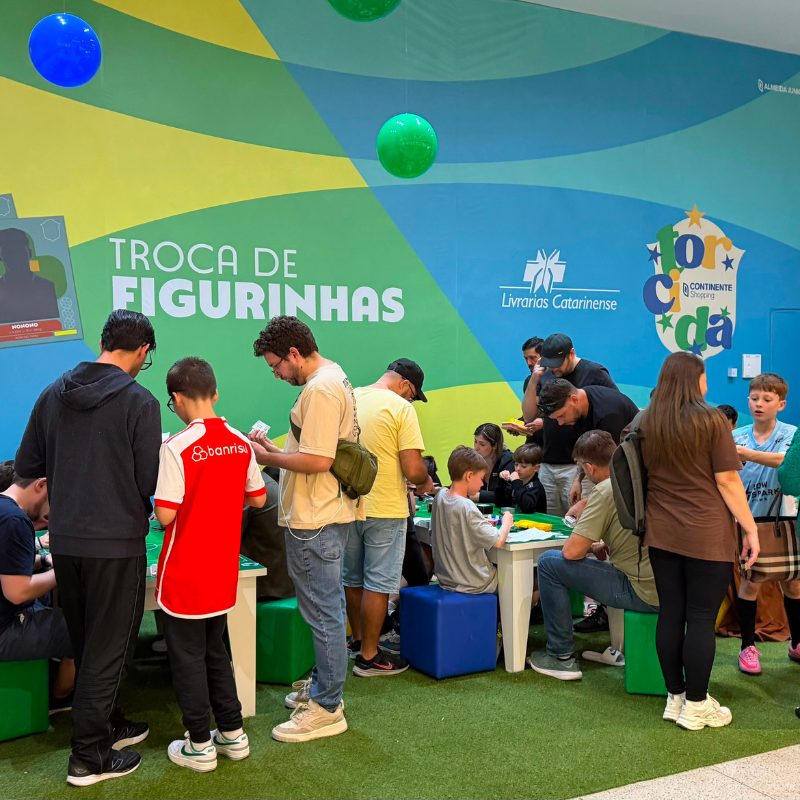 Continente Shopping promove ponto de troca de figurinhas da Copa e venda de álbuns em Florianópolis