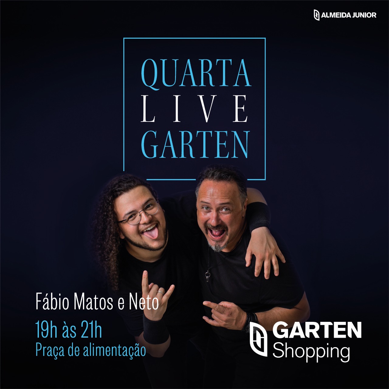 Quarta Live no Garten Shopping: Fábio Matos & Neto trazem o melhor do pop rock e MPB