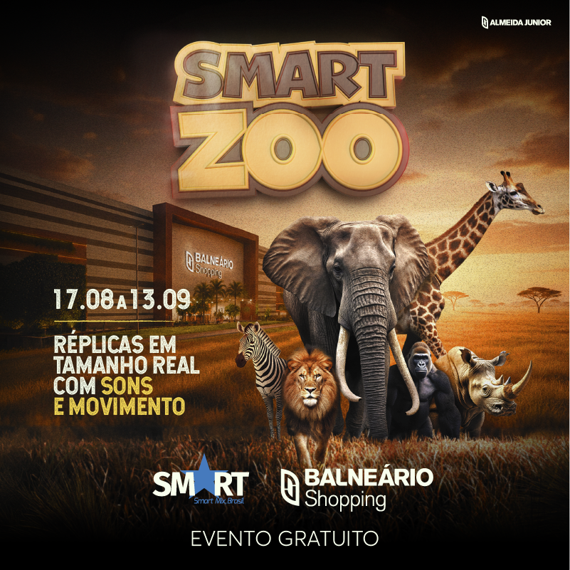 Balneário Shopping recebe a exposição Smart Zoo com animais animatrônicos em tamanho real