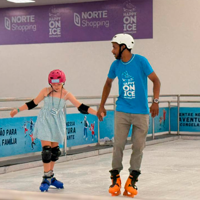 Última semana para aproveitar a pista de patinação no gelo no Norte Shopping